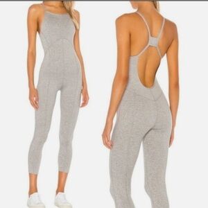 Free People Light Gray Racerback Jumpsuit